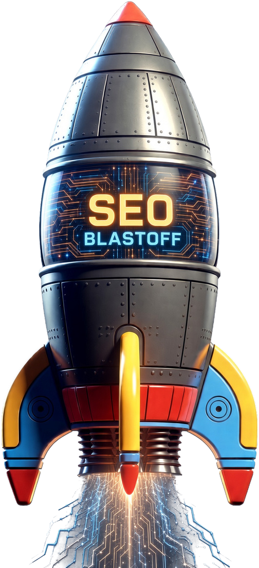 SEOBLASTOFF rocket logo